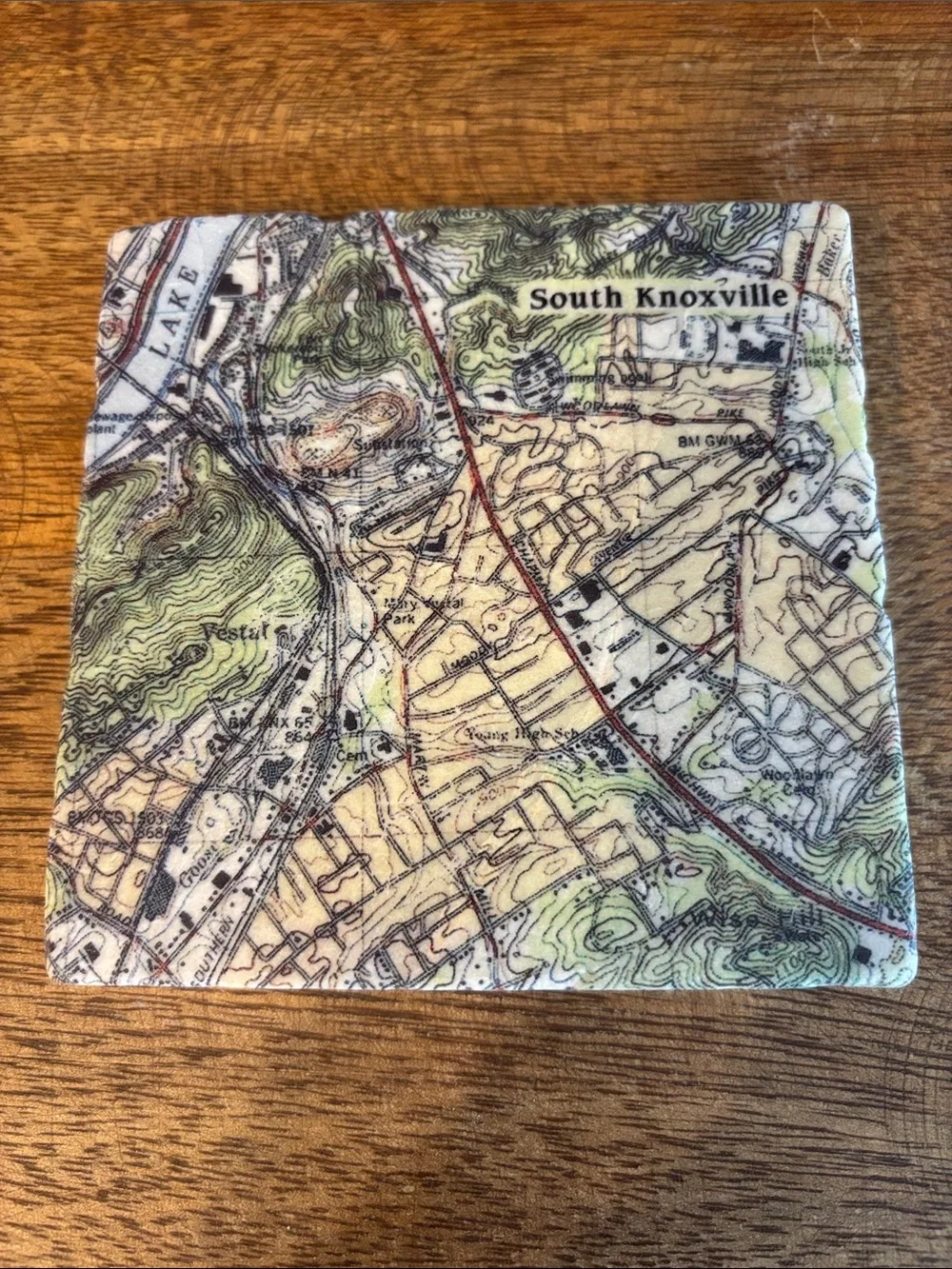 Knoxville Map Coaster Set - Vintage City Map Design - Set of 4